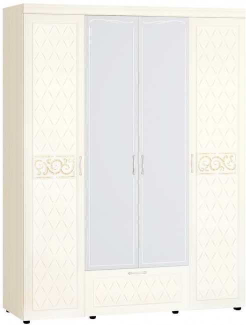 93.14 Шкаф 4-дверный с зеркалом Тиффани 1700 93.14 Шкаф 4-дверный с зеркалом Тиффани 1700