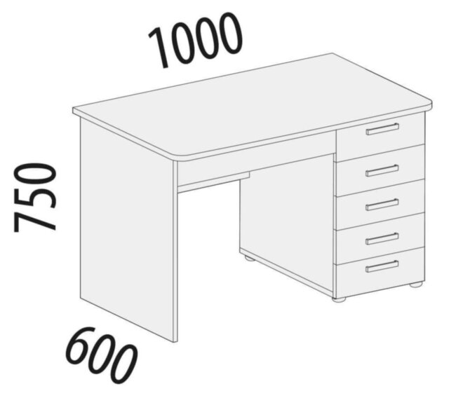 93.26 Стол компьютерный Тиффани 1000