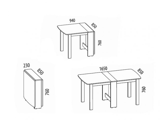 Стол книжка Колибри 14 Белый шпон
