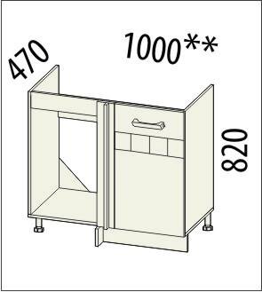 10.52.1 Стол под мойку угловой 100х47х82