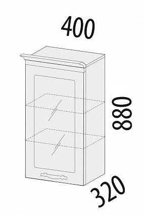 23.04 Шкаф-витрина 40х32х88