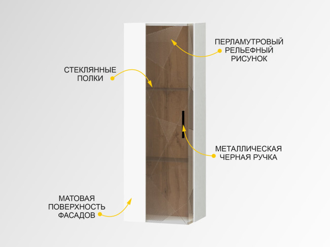 Шкаф-витрина малый (лев/прав) Джерси 601.07 Шкаф-витрина малый (лев/прав) Джерси 601.07