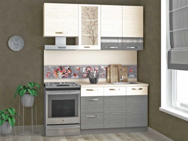 Графит 16 кухонный гарнитур 1800 Графит 16 кухонный гарнитур 1800