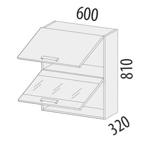 101.08.1 Шкаф-витрина 600 (с откидной системой Blum)