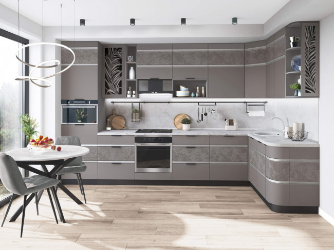 Кухонный гарнитур Грейс 3 (ширина 360х171 см) Кухонный гарнитур Грейс 3 (ширина 360х171 см)