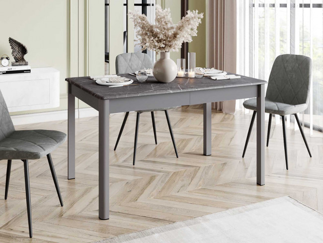 Стол обеденный Орфей 45 Мрамор тёмный-Оникс