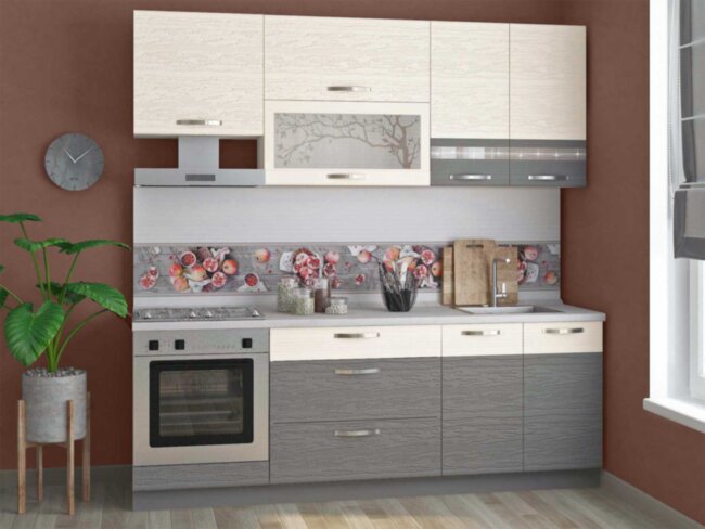 Графит 20 кухонный гарнитур 2200 Графит 20 кухонный гарнитур 2200