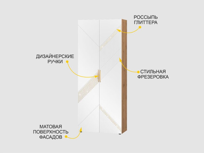Шкаф для одежды с полками и штангой Монако 403.02