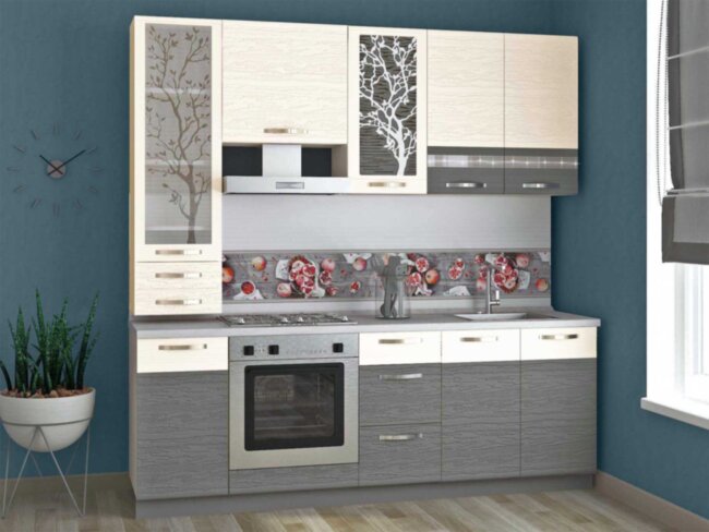 Графит 24 кухонный гарнитур 2200 Графит 24 кухонный гарнитур 2200