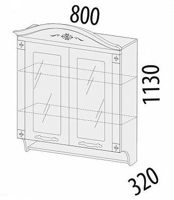 23.15 Шкаф-витрина с колоннами 80х32х113