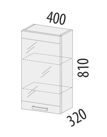 101.04 Шкаф-витрина (лев/прав) 400