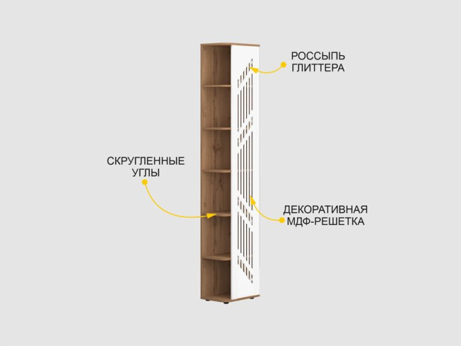 Стеллаж торцевой (лев/прав) Монако 403.15 Стеллаж торцевой (лев/прав) Монако 403.15