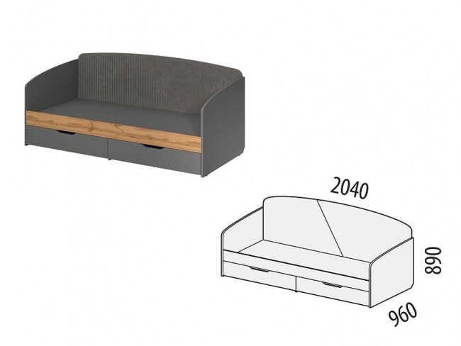 Кровать 90 Монако 902.05 Кровать 90 Монако 902.05