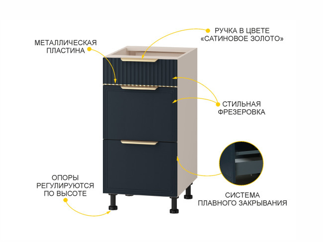 Напольный шкаф (3 ящика с системой плавного закрывания) Флоренция 108.90