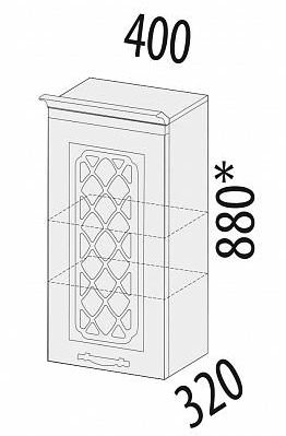 23.23 Шкаф с решеткой 40х32х88 23.23 Шкаф с решеткой 40х32х88