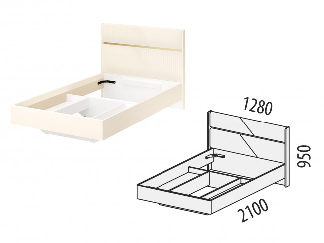 Кровать 120 Монако 903.03 Кровать 120 Монако 903.03