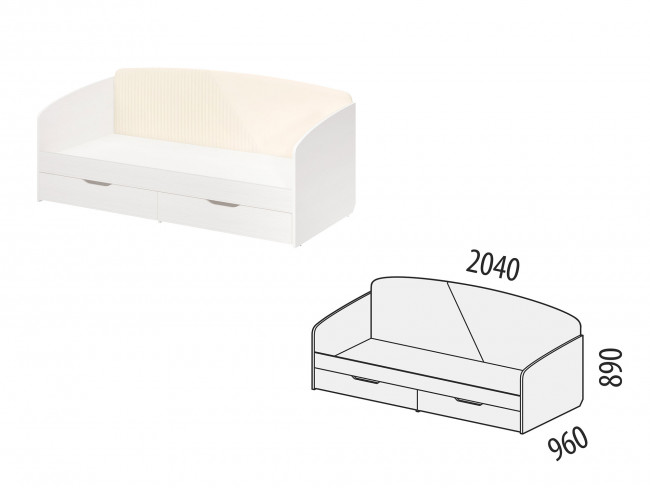 Кровать 90 Монако 903.05 Кровать 90 Монако 903.05
