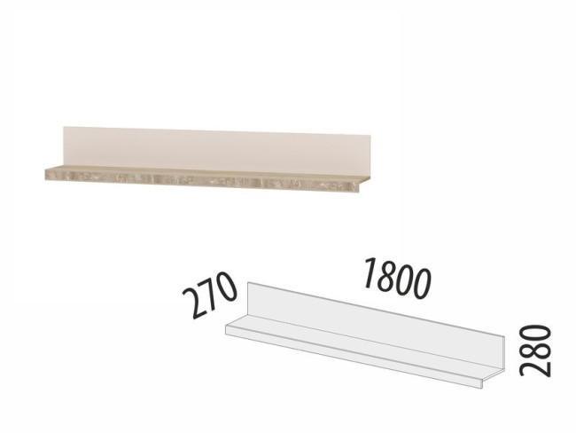 Полка навесная Кашемир 608.29 Полка навесная Кашемир 608.29