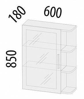 47.17 Зеркало с полками (лев/прав) Тиффани 600 47.17 Зеркало с полками (лев/прав) Тиффани 600