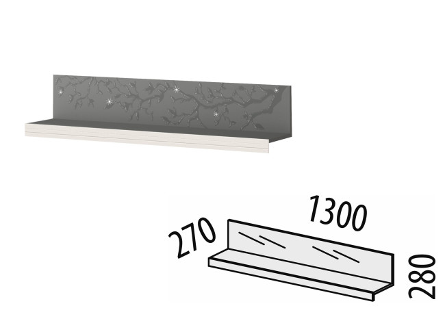 Полка навесная Графит 604.26