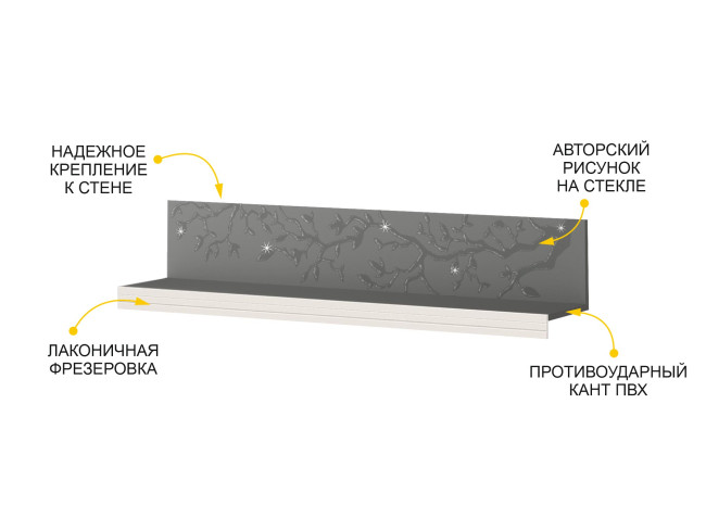 Полка навесная Графит 604.26