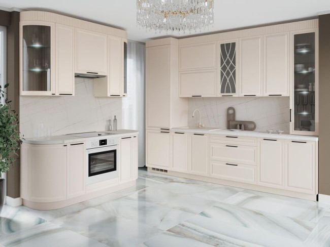 Кухонный гарнитур угловой с витриной Неаполь 109 204 Кухонный гарнитур угловой с витриной Неаполь 109 204