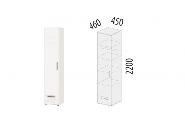 501.22 Шкаф-пенал (лев/прав) Аляска