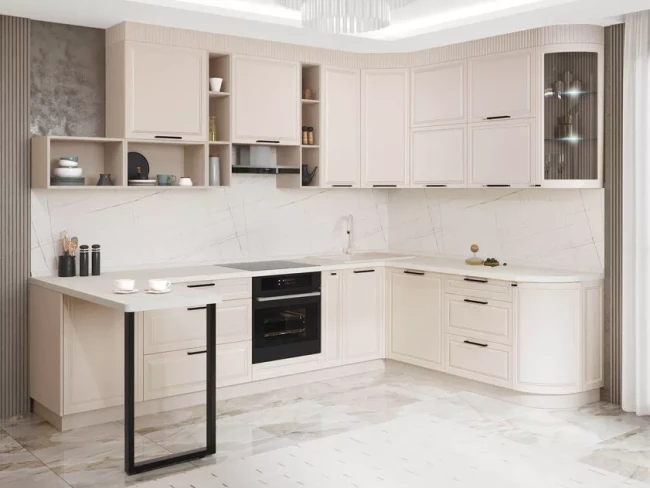 Кухонный гарнитур угловой с витриной Неаполь 109 227 Кухонный гарнитур угловой с витриной Неаполь 109 227