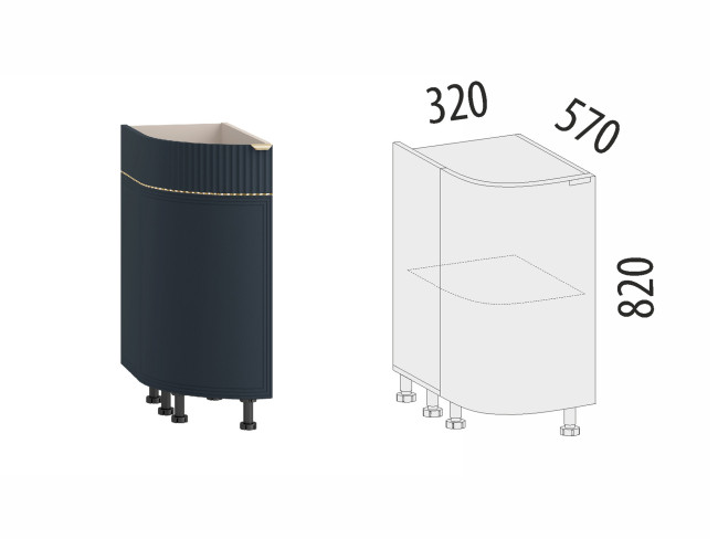 Напольный шкаф торцевой (лев) Флоренция 108.65 Напольный шкаф торцевой (лев) Флоренция 108.65