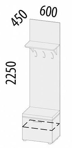 47.09.1 Панель с крючками в прихожую Тиффани 600 47.09.1 Панель с крючками в прихожую Тиффани 600