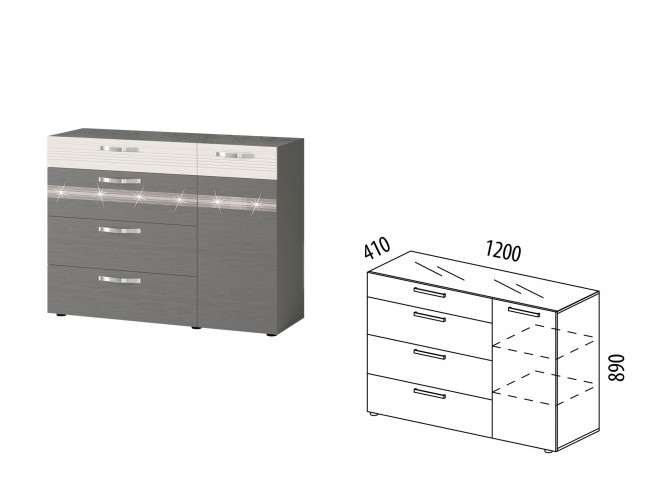Тумба-комод Графит 604.33 Тумба-комод Графит 604.33