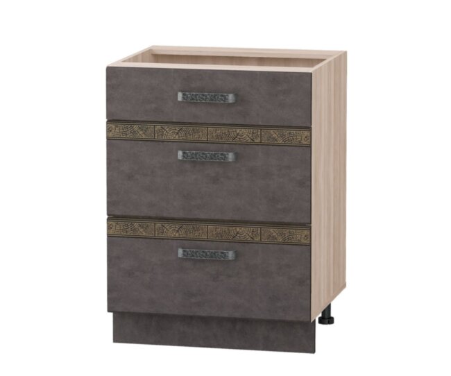 101.91 Стол с 3 ящиками (плавное закрывание) 600