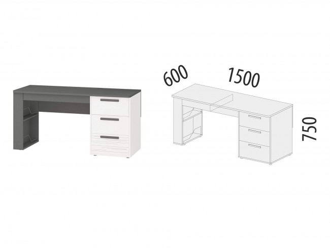 501.24 Стол письменный (лев/прав) Аляска 501.24 Стол письменный (лев/прав) Аляска