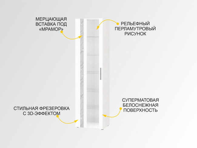 Шкаф-витрина большой (лев/прав) Николь 603.06 Шкаф-витрина большой (лев/прав) Николь 603.06