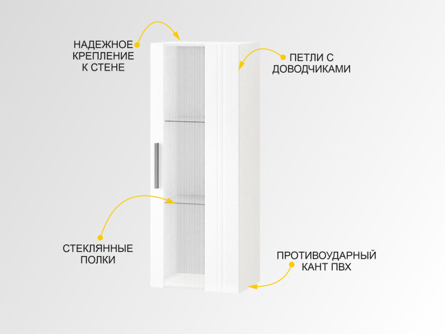 Шкаф-витрина малый (лев/прав) Николь 603.07 Шкаф-витрина малый (лев/прав) Николь 603.07