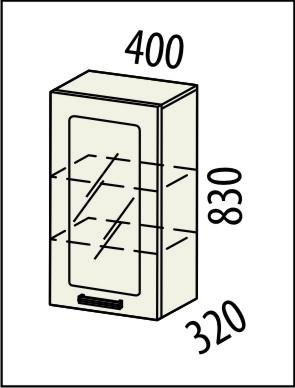 16.04 Шкаф-витрина 40х32х83