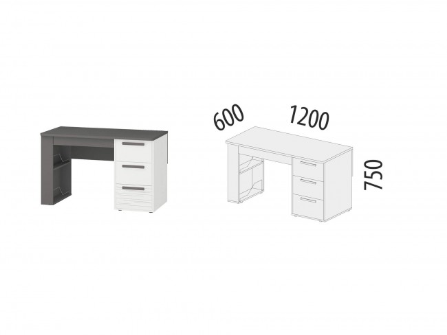 501.15 Стол письменный (лев/прав) Аляска 501.15 Стол письменный (лев/прав) Аляска