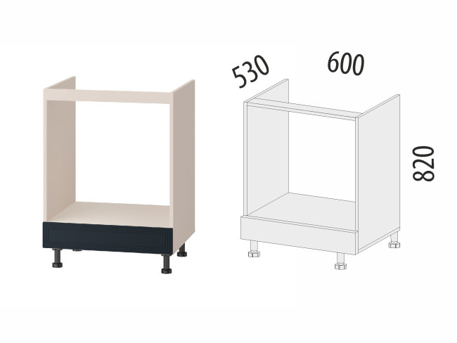 Напольный шкаф под встраиваемую технику с ящиком Флоренция 108.57