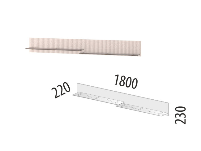 609.29 Полка навесная Флоренция 609.29 Полка навесная Флоренция