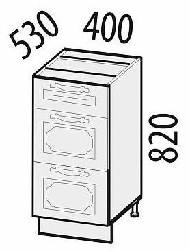 23.59 Стол с 3 ящиками 40х53х82 23.59 Стол с 3 ящиками 40х53х82