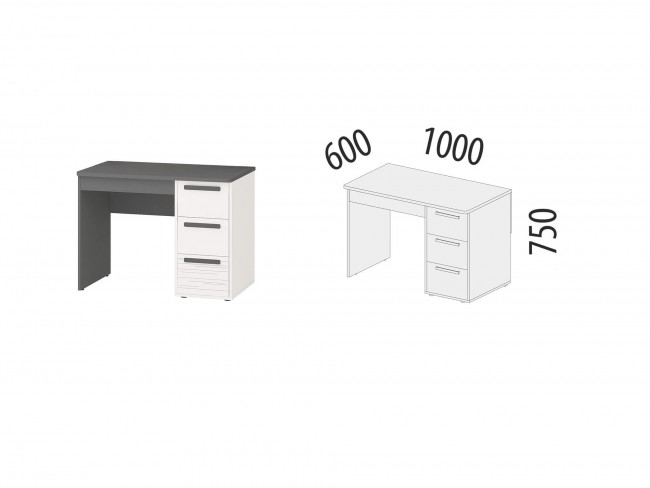 501.26 Стол письменный (лев/прав) Аляска