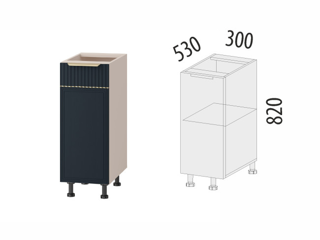 Напольный шкаф (лев/прав) Флоренция 108.55 Напольный шкаф (лев/прав) Флоренция 108.55