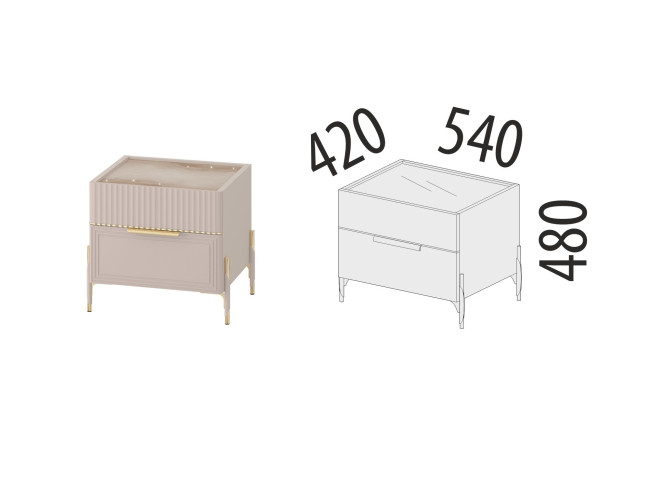 904.07 Тумба прикроватная Флоренция 904.07 Тумба прикроватная Флоренция