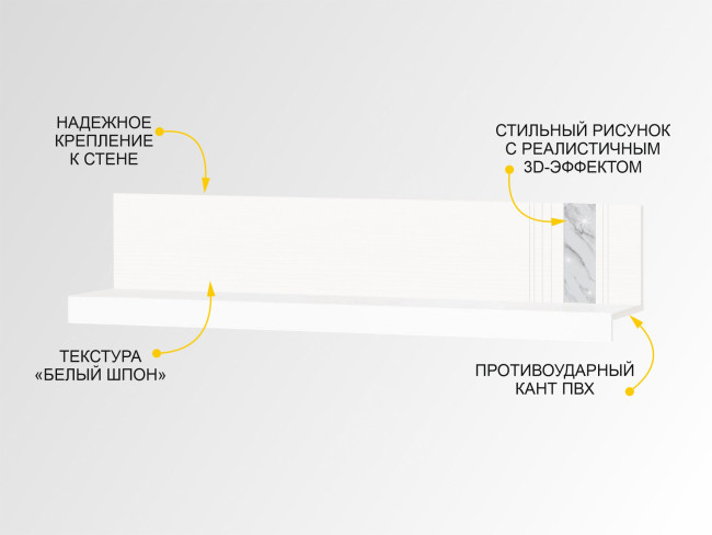 Полка навесная (лев/прав) Николь 603.26 Полка навесная (лев/прав) Николь 603.26