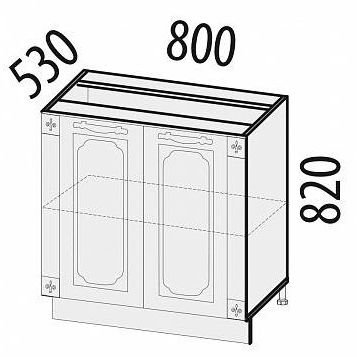 23.62 Стол с колоннами 80х53х82