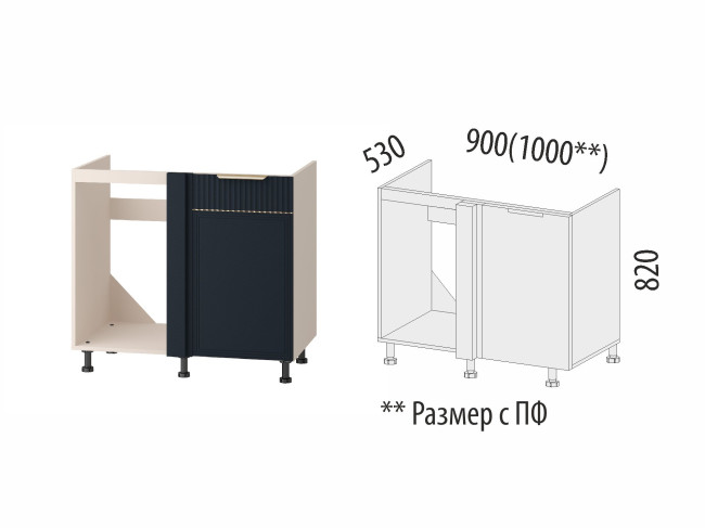 Напольный шкаф под мойку (лев/прав) Флоренция 108.52
