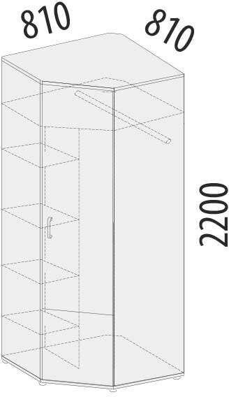 500.03 Шкаф угловой правый Эверест 810 500.03 Шкаф угловой правый Эверест 810
