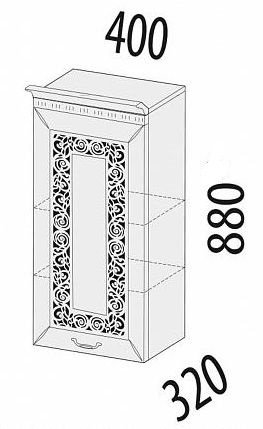 71.23 Шкаф с решеткой 40х32х88 71.23 Шкаф с решеткой 40х32х88
