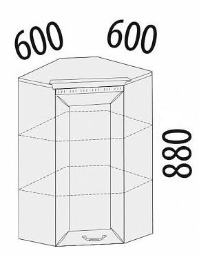 71.20 Шкаф угловой 60х60х88 71.20 Шкаф угловой 60х60х88