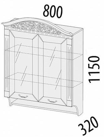 71.15 Шкаф-витрина с колоннами 80х32х115